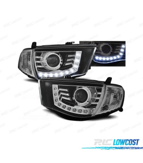 FARI PER MITSUBISHI L200 06-10 LUCE DIURNA SFONDO NERO