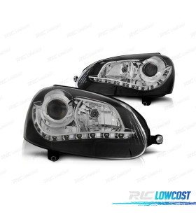 FARI PER VOLKSWAGEN VW GOLF MK5 03-08 XENON LUCE DIURNA FONDO NERO