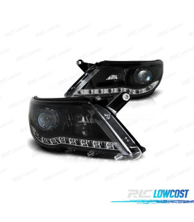 FARI PER VOLKSWAGEN VW TIGUAN 07-11 LUCE LED DIURNA SFONDO NERO