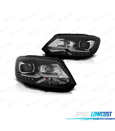 FARI PER VOLKSWAGEN VW TOURAN 11-15 LUCE DIURNA FONDO NERO