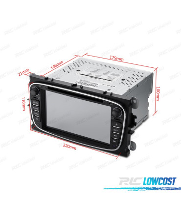 NAVIGATORE RADIO 7" PER FORD TONDO COLORE NERO USB GPS TOUCH HD