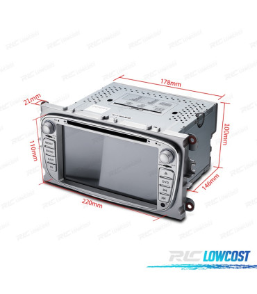 NAVIGATORE RADIO 7" PER FORD TONDO COLORE GRIGIO USB GPS TOUCH HD