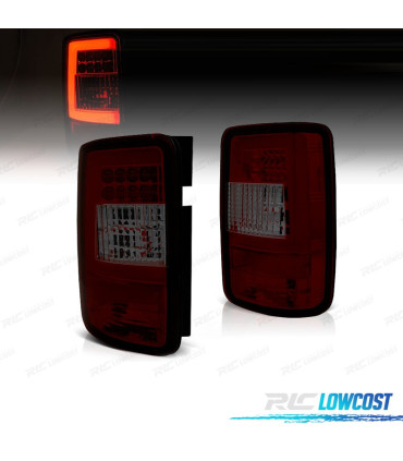 FANALI PER VOLKSWAGEN VW CADDY 04-15 LED ROSSO AFFUMICATO
