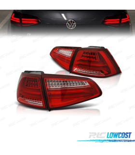 FANALI PER VOLKSWAGEN VW GOLF 7 12-17 LIGHTBAR ROSSO CROMATO LED