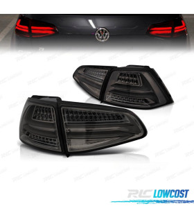 FANALI PER VOLKSWAGEN VW GOLF 7 12-17 LIGHTBAR FONDO CROMATO FUMÈ LED