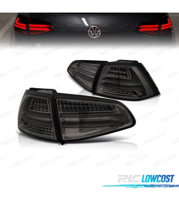 FANALI PER VOLKSWAGEN VW GOLF 7 12-17 LIGHTBAR FONDO CROMATO FUMÈ LED