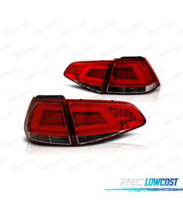 FANALI PER VOLKSWAGEN VW GOLF 7 12-17 LIGHTBAR ROSSO CROMATO