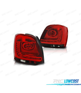 FANALI VOLKSWAGEN VW POLO 6R 09-14 LED ROSSO AFFUMICATO