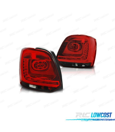 FANALI VOLKSWAGEN VW POLO 6R 09-14 LED ROSSO AFFUMICATO