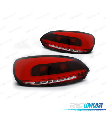 FANALI LOOK R-LINE CARDNA FULL LED PER VOLKSWAGEN VW SCIROCCO 08-14 ROSSO AFFUMICATO
