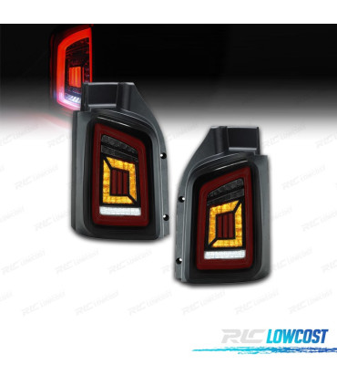 FANALI VOLKSWAGEN VW TRANSPORTER T5 1P 03-09 BARRE LUMINOSE CARDNA DINAMICHE ROSSO AFFUMICATO