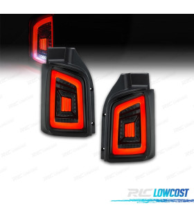 FANALI VOLKSWAGEN VW TRANSPORTER T5 2P 03-09 BARRE LUMINOSE DINAMICHE FONDO NERO AFFUMICATO