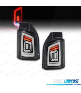 FANALI PER VOLKSWAGEN VW T5 1P 03-09 BARRE LUMINOSE DINAMICHE FONDO NERO AFFUMICATO