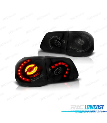 FANALI PER VOLKSWAGEN VW TIGUAN 07-11 BARRE LUMINOSE FONDO NERO AFFUMICATO