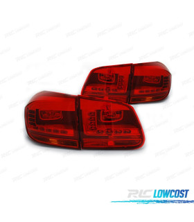 FANALI PER VOLKSWAGEN VW TIGUAN 11-16 LIGHT BAR ROSSO CROMATO