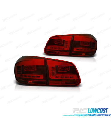 FANALI PER VOLKSWAGEN VW TIGUAN 11-16 LIGHT BAR ROSSO AFFUMICATO