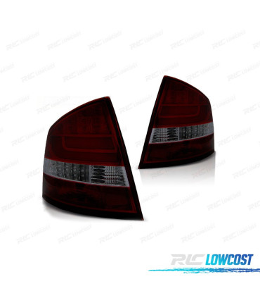 FANALI PER SKODA OCTAVIA 04-13 LIGHT BAR ROSSO AFFUMICATO