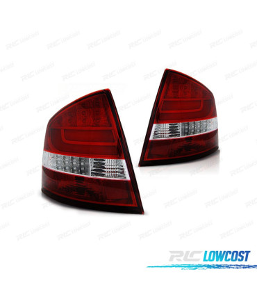 FANALI PER SKODA OCTAVIA 04-13 LIGHT BAR ROSSO CROMATO