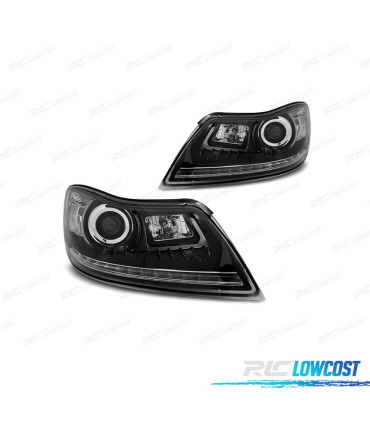 FARI PER SKODA OCTAVIA 08-13 LUCE DIURNA SFONDO NERO