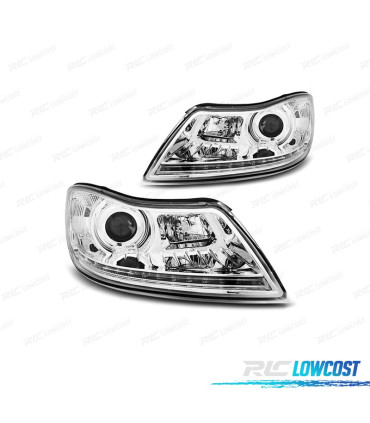 FARI PER SKODA OCTAVIA 08-13 LUCE DIURNA FONDO CROMATO