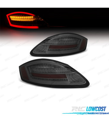 FANALI PER PORSCHE BOXSTER 987 CAYMAN 987C LIGHT BAR DINAMICO FONDO CROMATO FUMÈ