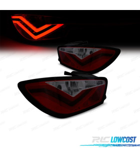 FANALI PER SEAT IBIZA 08-12 LIGHT BAR ROSSO FUMÈ 3 PORTE