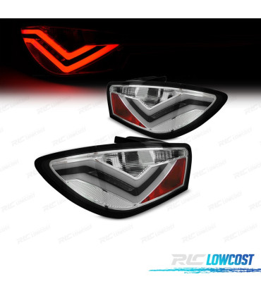 FANALI PER SEAT IBIZA 08-12 LIGHT BAR FONDO CROMATO 3 PORTE