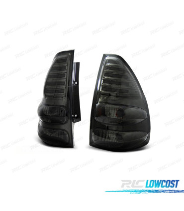 FANALI TOYOTA LAND CRUISER FJ120 03-08 LED FONDO CROMATO AFFUMICATO