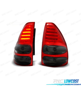 FANALI PER TOYOTA LAND CRUISER FJ120 03-08 LED ROSSO AFFUMICATO