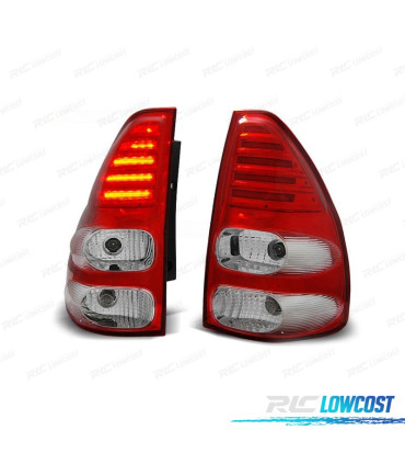 FANALI PER TOYOTA LAND CRUISER FJ120 03-08 LED ROSSO CROMATO