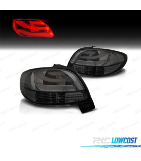 FANALI PEUGEOT 206 98-09 LIGHT BAR FONDO CROMATO AFFUMICATO