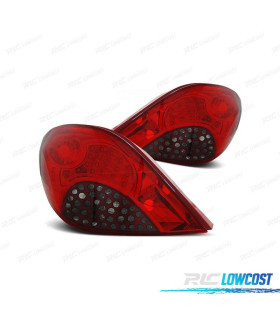 FANALI PER PEUGEOT 207 06-12 LED ROSSO AFFUMICATO