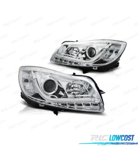 FARI PER OPEL INSIGNIA 08-13 TUBE LIGHT CON FONDO CROMATO
