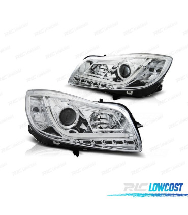 FARI PER OPEL INSIGNIA 08-13 TUBE LIGHT CON FONDO CROMATO