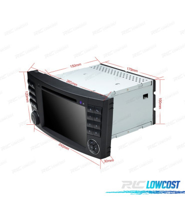 RADIO NAVIGATORE 7" PER MERCEDES CL. E W211 CLS W219 USB GPS TOUCHSCREEN HD