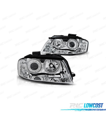 FARI PER AUDI A3 8P ANGEL EYES FONDO CROMATO