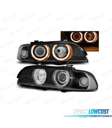 FARI BMW E39 95-00 XENON ANGEL EYES FONDO NERO