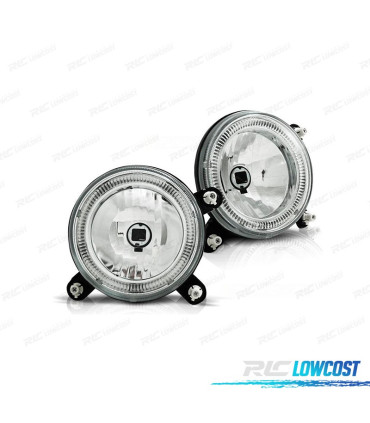 FARI PER VOLKSWAGEN VW GOLF MK2 83-91 ANGEL EYES FONDO CROMATO H3