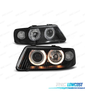 FARI PER AUDI A3 8L 00-03 ANGEL EYES FONDO NERO