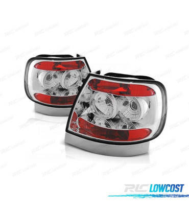 FANALI PER AUDI A4 B5 94-99 FONDO CROMATO ROSSO
