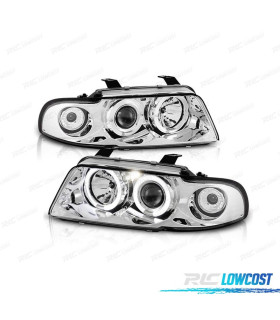 FARI PER AUDI A4 B5 94-99 ANGEL EYES FONDO CROMATO