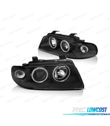 FARI PER AUDI A4 B5 94-99 ANGEL EYES CCFL FONDO NERO