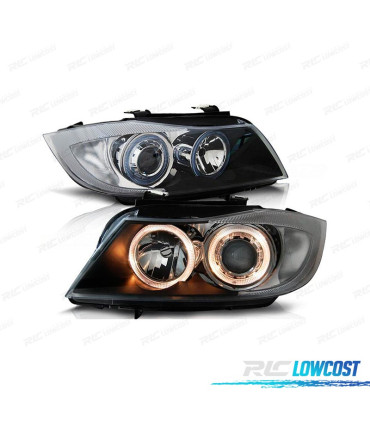 FARI BMW E90 E91 05-08 ANGEL EYES HALOGENO FONDO NERO
