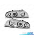 FARI BMW E46 4 PORTE 98-01 ANGEL EYES CCFL FONDO CROMATO H1 H1