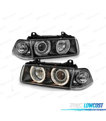 FARI BMW E36 90-99 OCCHI ANGELI FONDO NERO