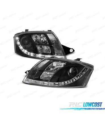 FARI AUDI TT 98-05 LUCE DIURNA LED REALE FONDO NERO