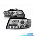 FARI PER AUDI A4 B6 00-04 LUCE LED DIURNA FONDO CROMATO
