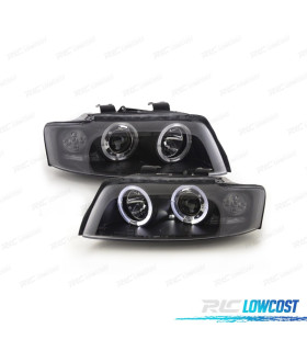 FARI PER AUDI A4 B6 00-04 ANGEL EYES FONDO NERO