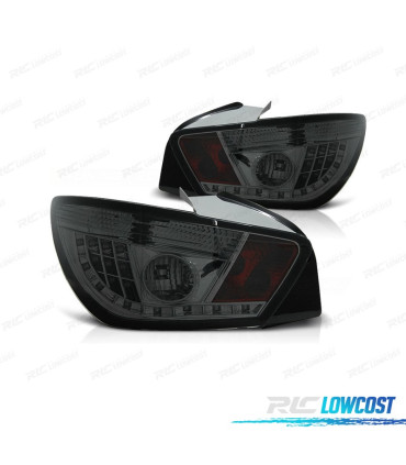 FANALI PER SEAT IBIZA 08-12 3 PORTE LED FONDO CROMATO AFFUMICATO