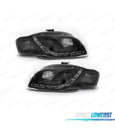 FARI DIURNI PER AUDI A4 B7 04-07 FONDO NERO